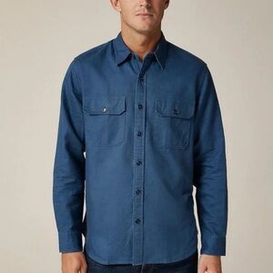 J.CREW Linen-cotton blend twill workshirt Sz L Preppy Heritage Classic Workwear